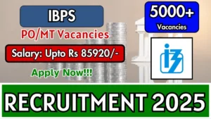 IBPS PO Recruitment 2025 for 5208 Vacancies