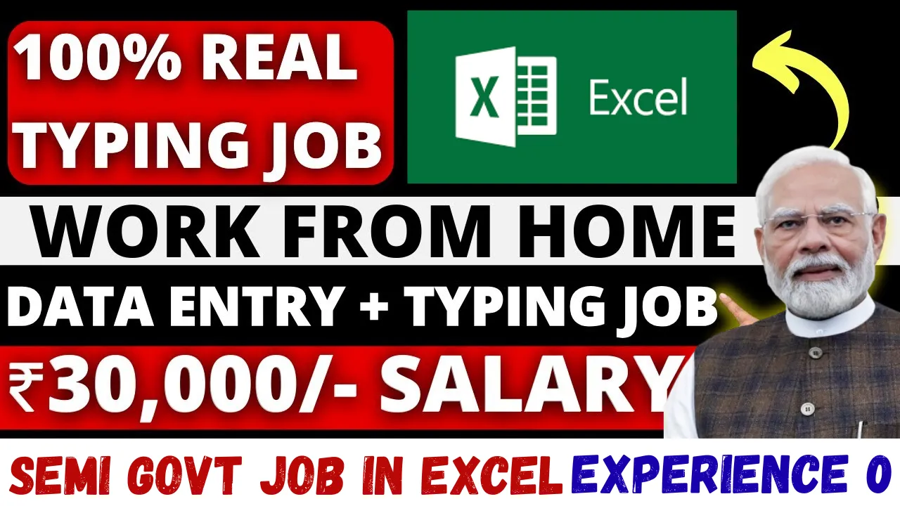 Work from Home in Excel Semi Govt Jobs for Fresher