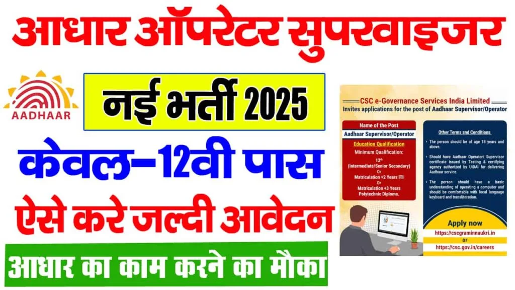 Aadhar Card Vacancy 2025 for 5575 Posts in UIDAI