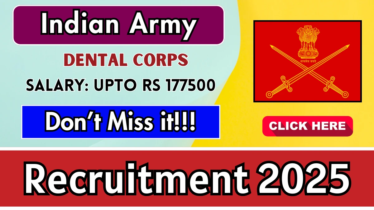 Indian Army Dental Corps Recruitment
