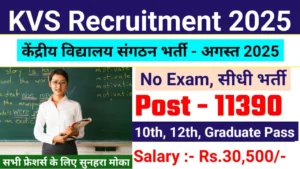 KVS 11390 Vacancy 2025 Notification for 10th, 12th & Graduate Pass