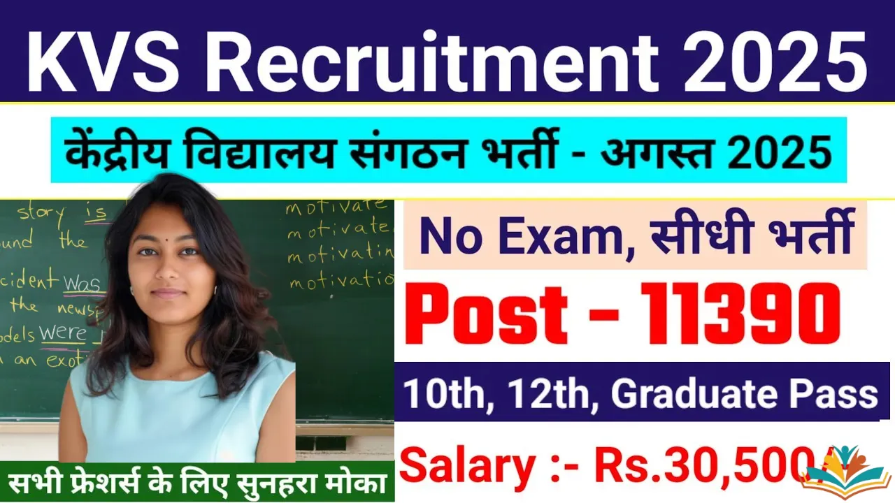 KVS 11390 Vacancy 2025 Notification for 10th Pass